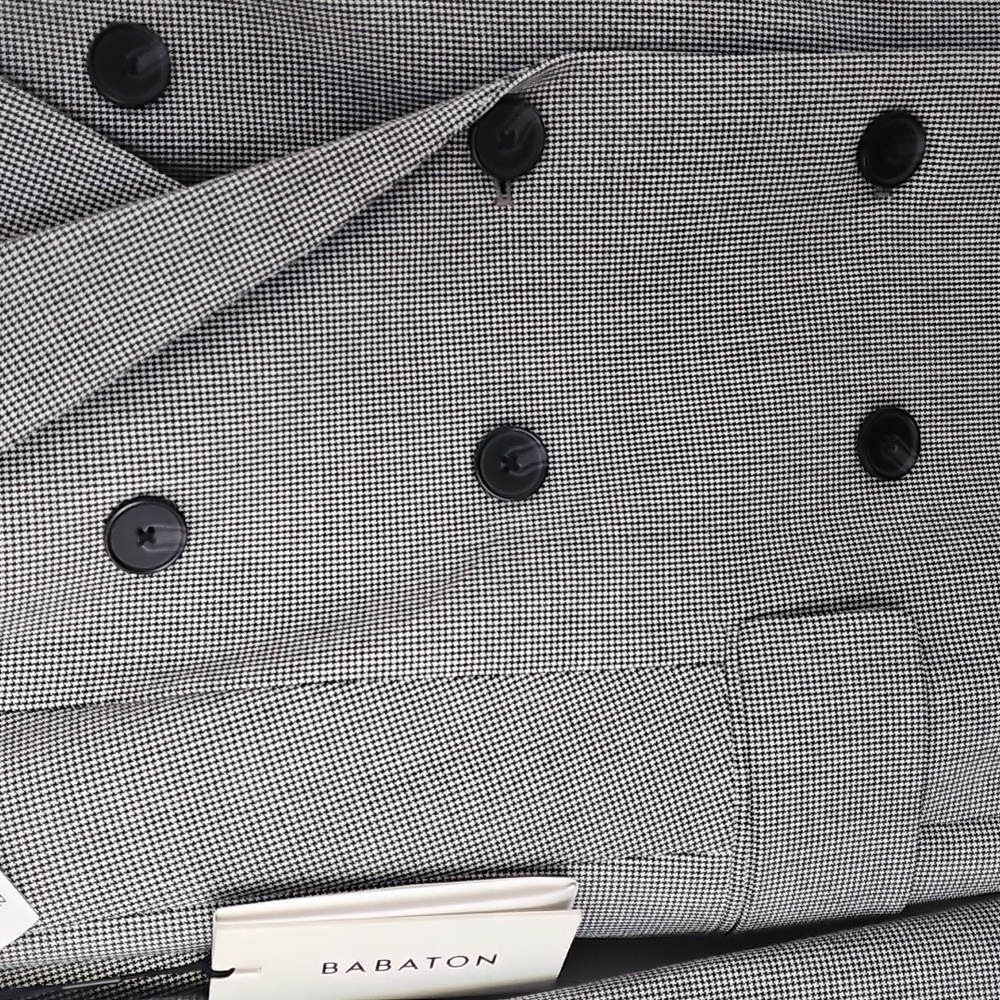 Samuel Black And White Houndstooth Double-Breasted Blazer - Picture 4 of 7